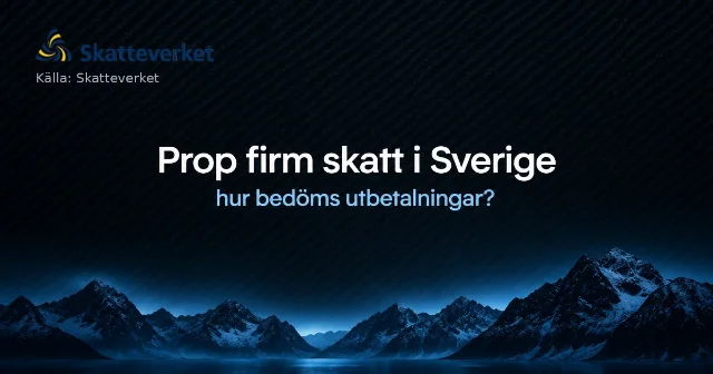 Skatteverkets logotyp – omslag till artikeln om beskattning av prop firm-utbetalningar. Källa: Skatteverket.