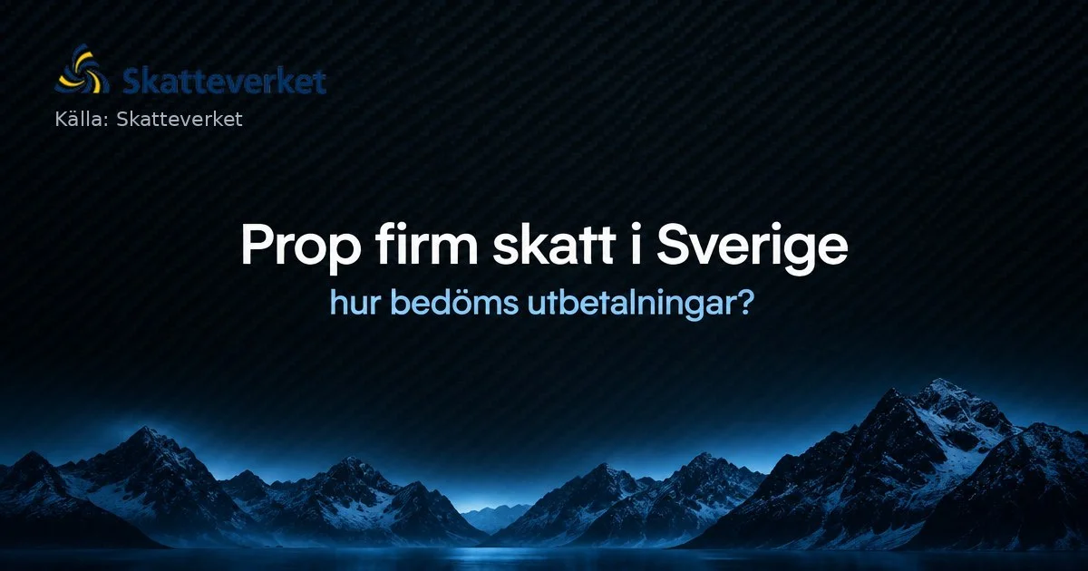 Skatteverkets logotyp – omslag till artikeln om beskattning av prop firm-utbetalningar. Källa: Skatteverket.